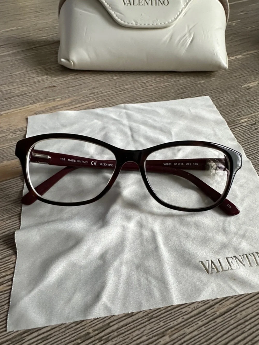 Valentino Burgundy/Tortoise Cat-Eye Optical Glasses